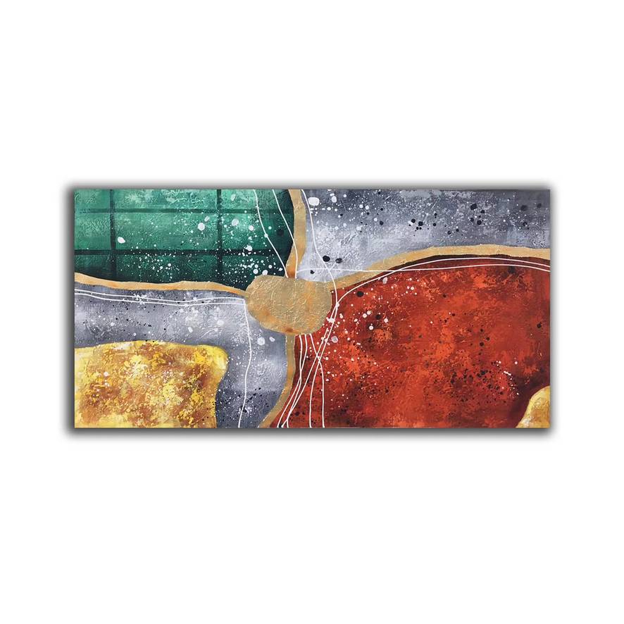 Gold Leaf Modern - luxury oversized wall art for villa